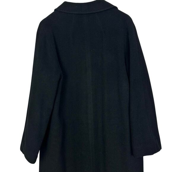 Vintage Cashmere Coat Burlington Collection Black Sz L Classic Quiet Luxury - Picture 7 of 11